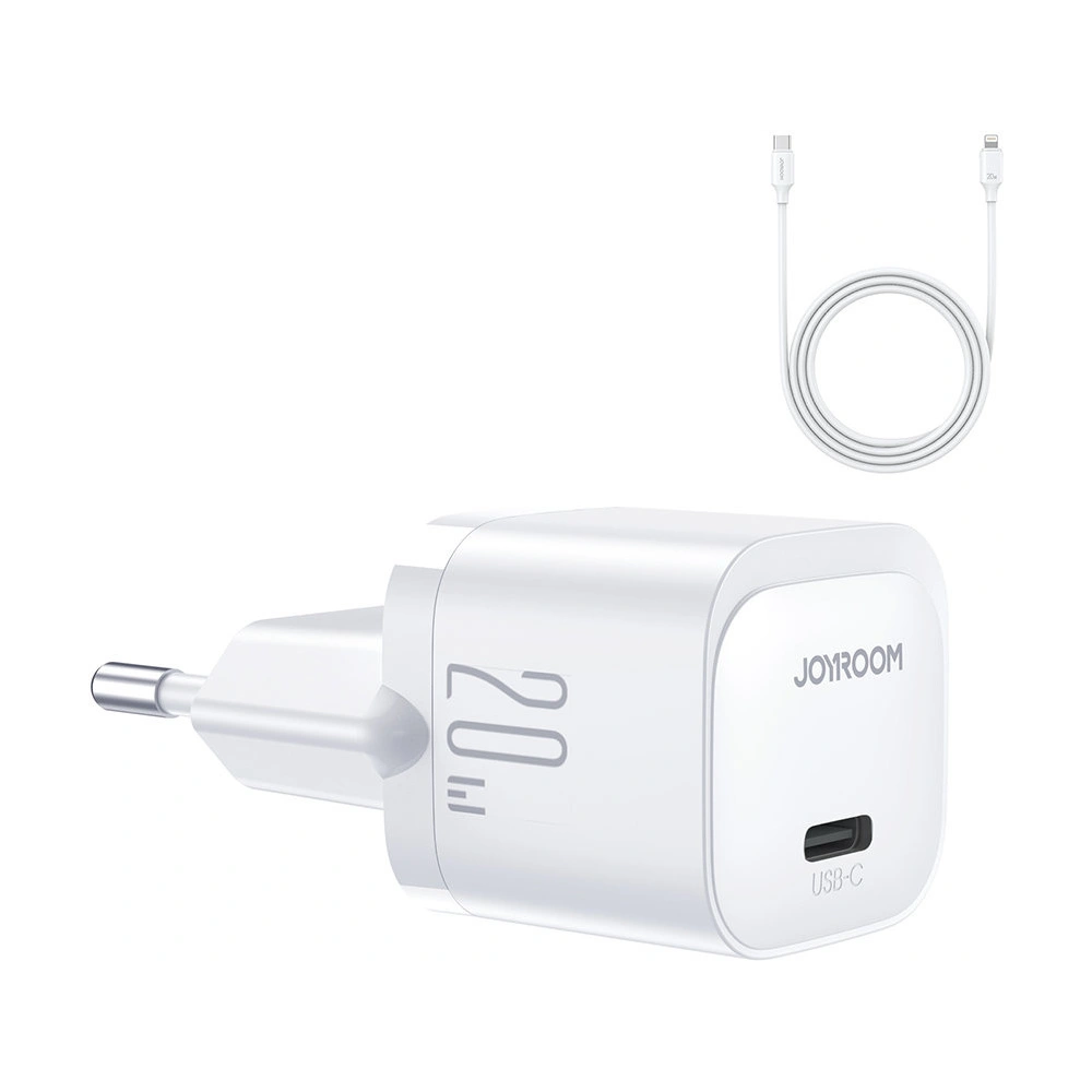 Hurtownia GSM - Încărcător de rețea Joyroom JR-TCF02 USB-C 20W PD + cablu USB C/Lightning alb - JYR739 - {ean13} - Hurt