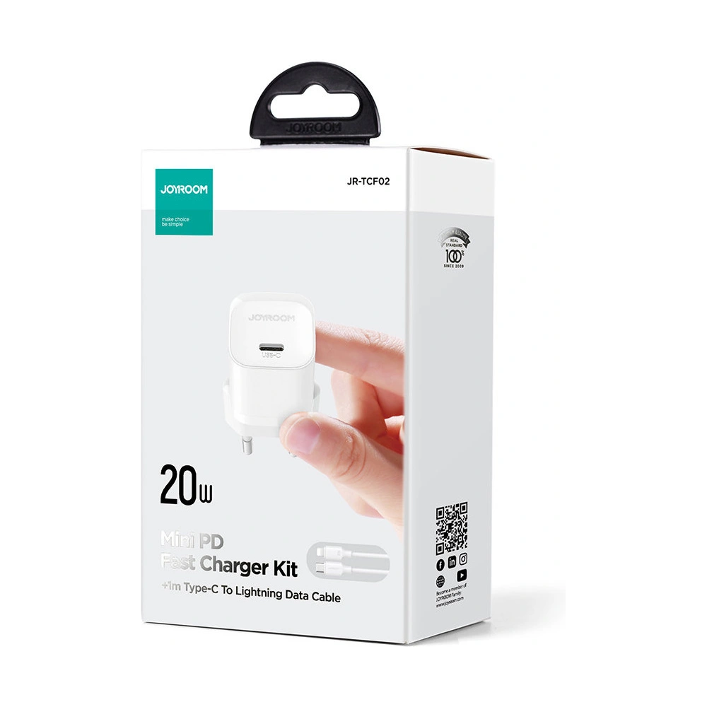 Hurtownia GSM - Încărcător de rețea Joyroom JR-TCF02 USB-C 20W PD + cablu USB C/Lightning alb - JYR739 - {ean13} - Hurt