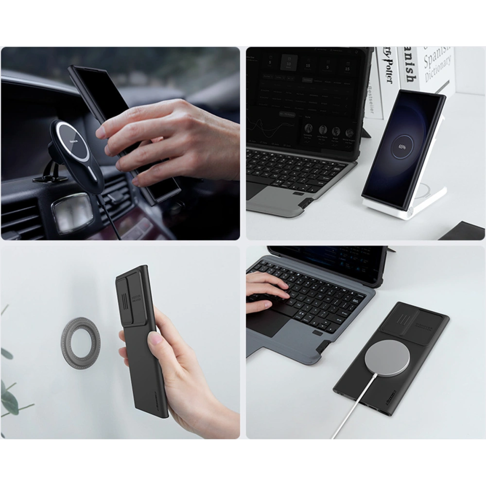 Hurtownia GSM - Etui Nillkin CamShield Silky Magnetic MagSafe Samsung Galaxy S23 Ultra fekete - NLK1138 - {ean13} - Hurt