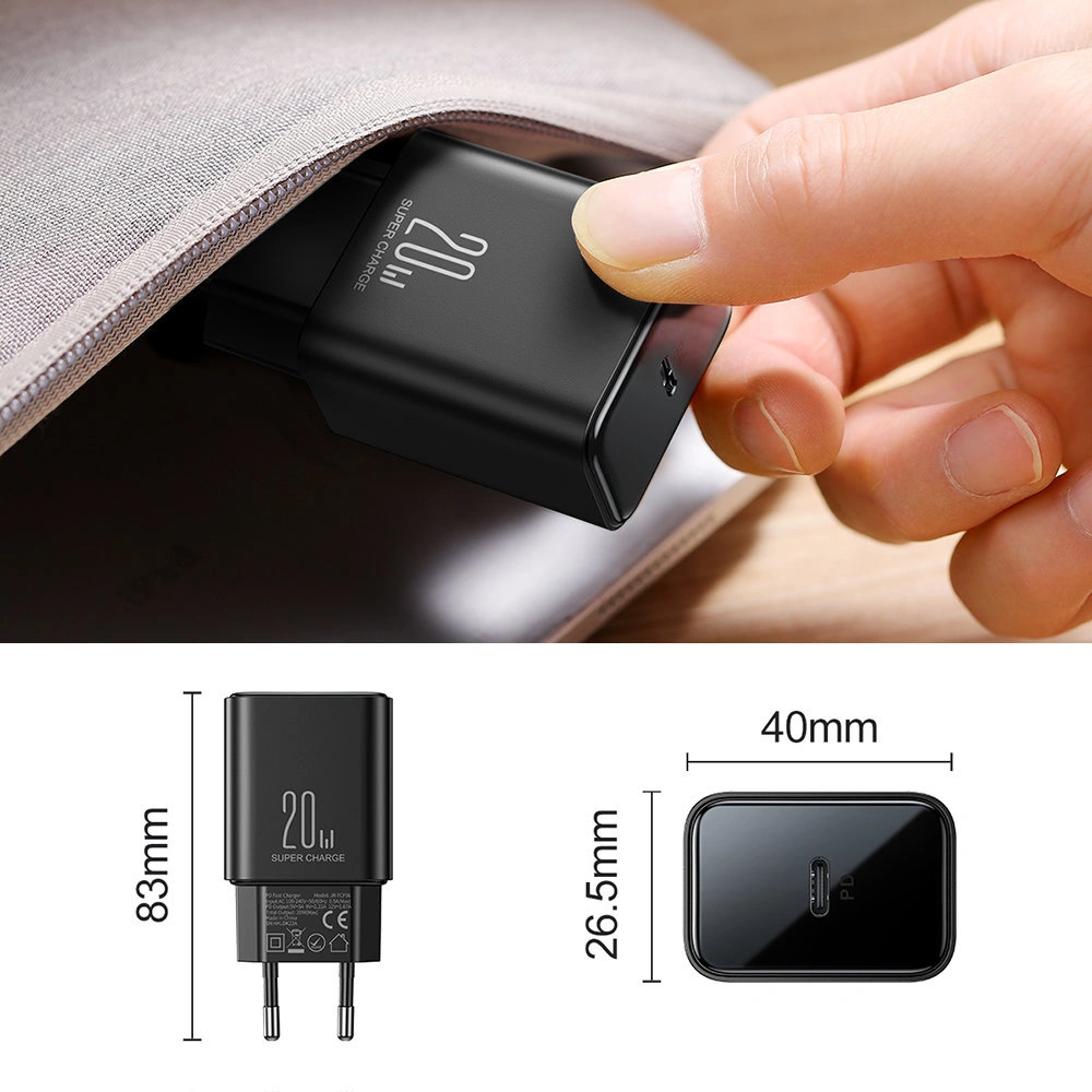 Hurtownia GSM - Napájecí adaptér Joyroom JR-TCF06 USB-C 20W PD + kabel USB-C/Lightning černý - JYR742 - {ean13} - Hurt