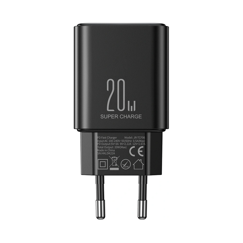 Hurtownia GSM - Încărcător de rețea Joyroom JR-TCF06 USB-C 20W PD + cablu USB-C/Lightning negru - JYR742 - {ean13} - Hurt