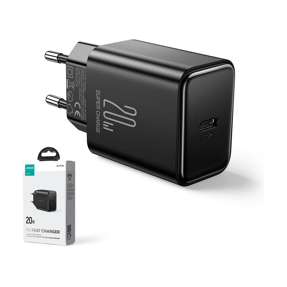 Hurtownia GSM - Napájecí adaptér Joyroom JR-TCF06 USB-C 20W PD + kabel USB-C/Lightning černý - JYR742 - {ean13} - Hurt