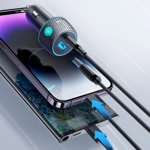 Ładowarka samochodowa Joyroom JR-CCN01 USB-C + USB-A 60W czarna