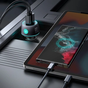 Hurtownia GSM - Autós töltő Joyroom JR-CCN01 USB-C + USB-A 60W fekete - JYR744 - {ean13} - Hurt