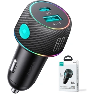 Hurtownia GSM - Autós töltő Joyroom JR-CCN01 USB-C + USB-A 60W fekete - JYR744 - {ean13} - Hurt