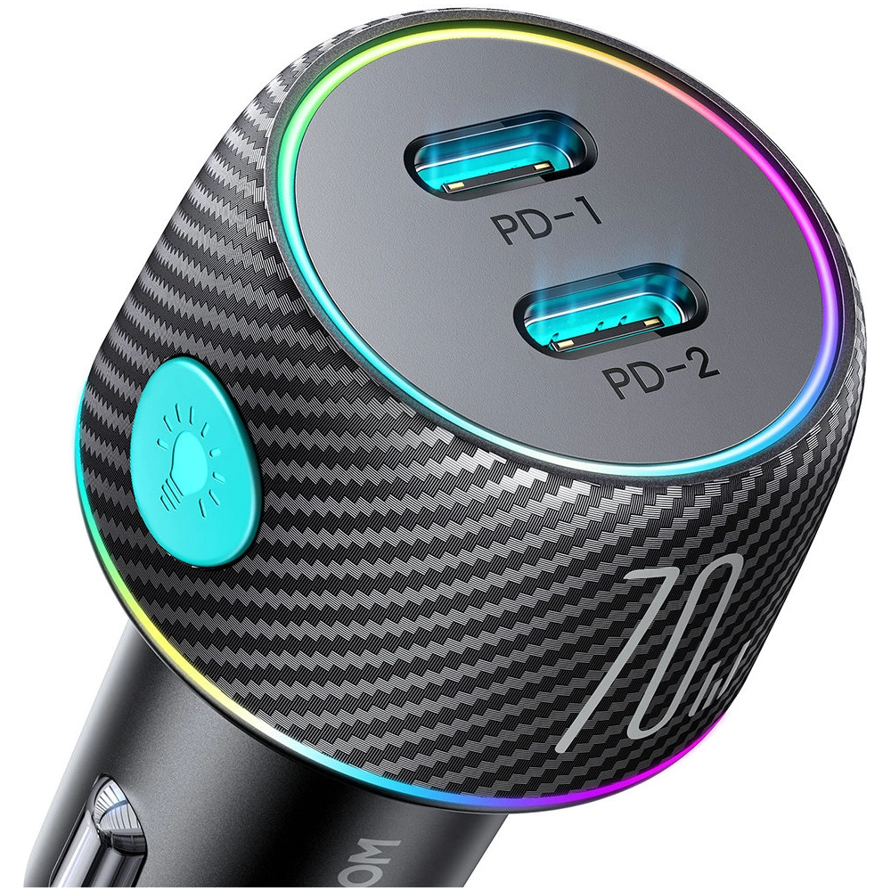 Hurtownia GSM - Autós töltő Joyroom JR-CCN02 2x USB-C 70W LED fekete - JYR745 - {ean13} - Hurt