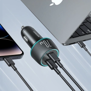 Hurtownia GSM - Autós töltő Joyroom JR-CCN02 2x USB-C 70W LED fekete - JYR745 - {ean13} - Hurt