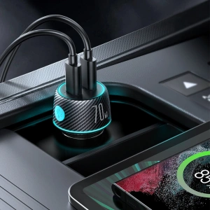 Hurtownia GSM - Autós töltő Joyroom JR-CCN02 2x USB-C 70W LED fekete - JYR745 - {ean13} - Hurt