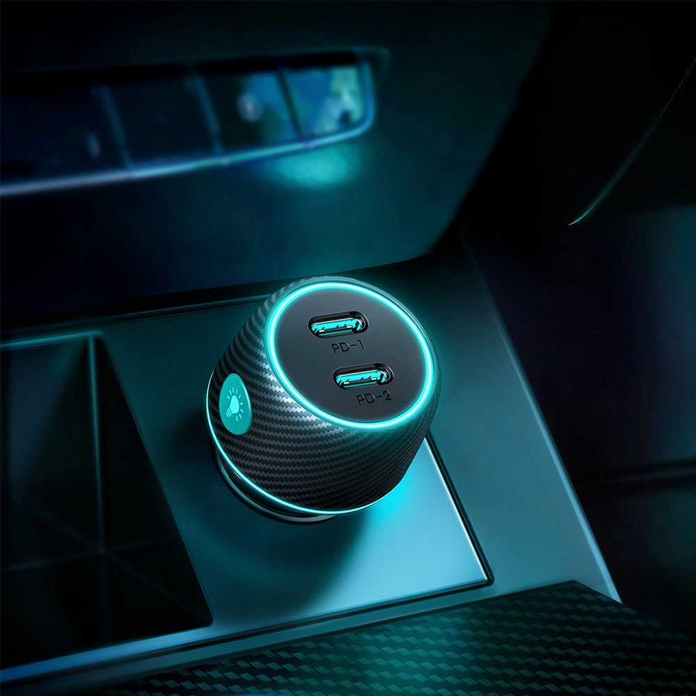 Hurtownia GSM - Autós töltő Joyroom JR-CCN02 2x USB-C 70W LED fekete - JYR745 - {ean13} - Hurt