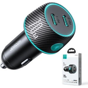 Hurtownia GSM - Autós töltő Joyroom JR-CCN02 2x USB-C 70W LED fekete - JYR745 - {ean13} - Hurt