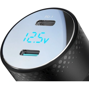 Hurtownia GSM - Autós töltő Joyroom JR-CCD02 2x USB-C 70W LED fekete - JYR746 - {ean13} - Hurt