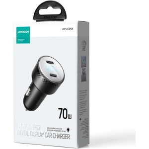Hurtownia GSM - Autós töltő Joyroom JR-CCD02 2x USB-C 70W LED fekete - JYR746 - {ean13} - Hurt