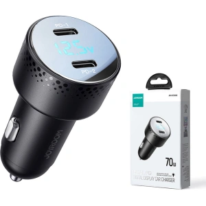 Hurtownia GSM - Autós töltő Joyroom JR-CCD02 2x USB-C 70W LED fekete - JYR746 - {ean13} - Hurt