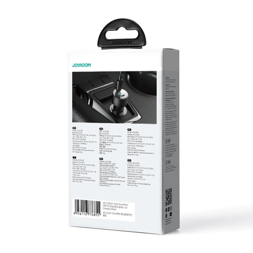 Ładowarka samochodowa Joyroom JR-CCD02 2x USB-C 70W LED czarna