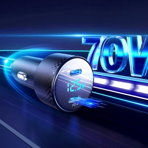 Hurtownia GSM - Autós töltő Joyroom JR-CCD02 2x USB-C 70W LED fekete - JYR746 - {ean13} - Hurt