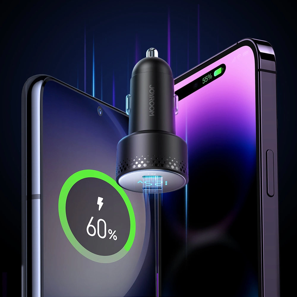 Hurtownia GSM - Autós töltő Joyroom JR-CCD02 2x USB-C 70W LED fekete - JYR746 - {ean13} - Hurt