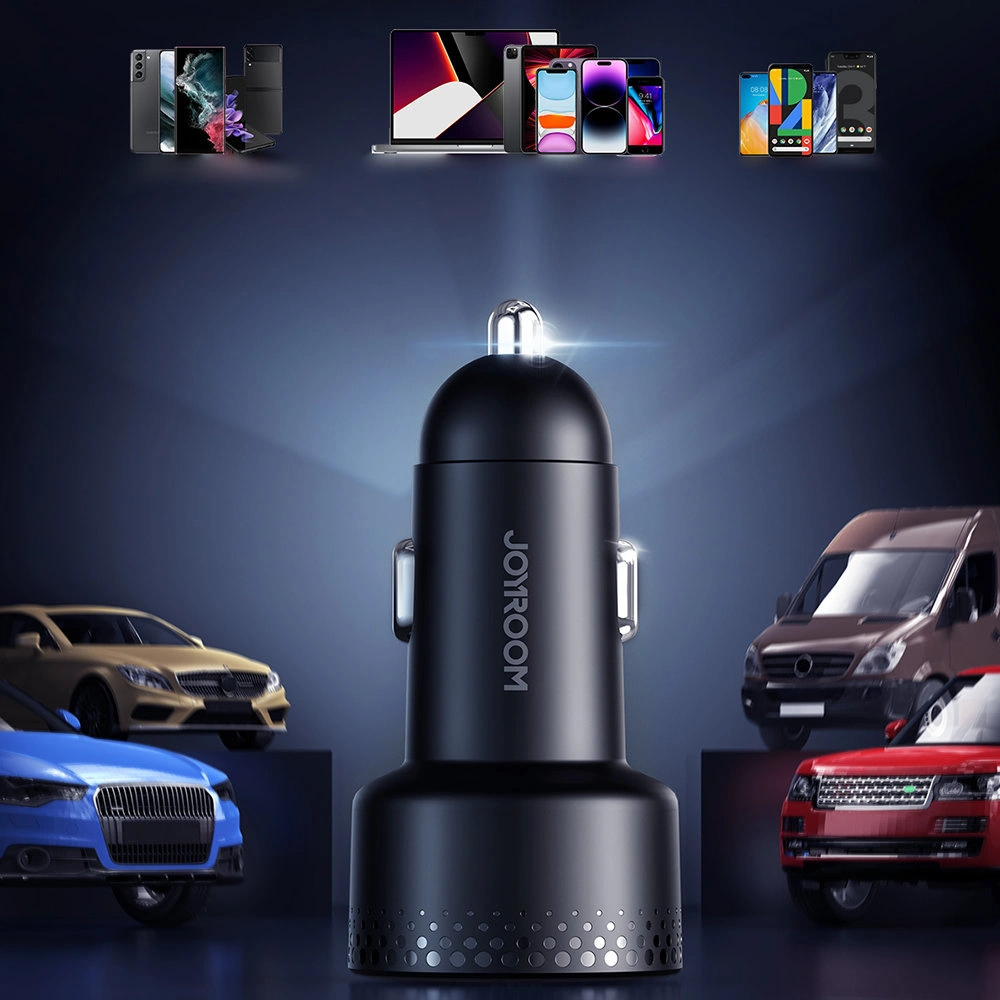 Hurtownia GSM - Autoladegerät Joyroom JR-CCD02 2x USB-C 70W LED schwarz - JYR746 - {ean13} - Hurt