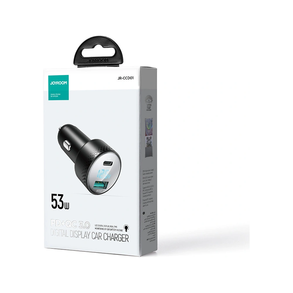 Hurtownia GSM - Automobilová nabíječka Joyroom JR-CCD01 USB-C, USB-A 53W LED černá - JYR747 - {ean13} - Hurt