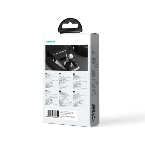 Ładowarka samochodowa Joyroom JR-CCD01 USB-C, USB-A 53W LED czarna