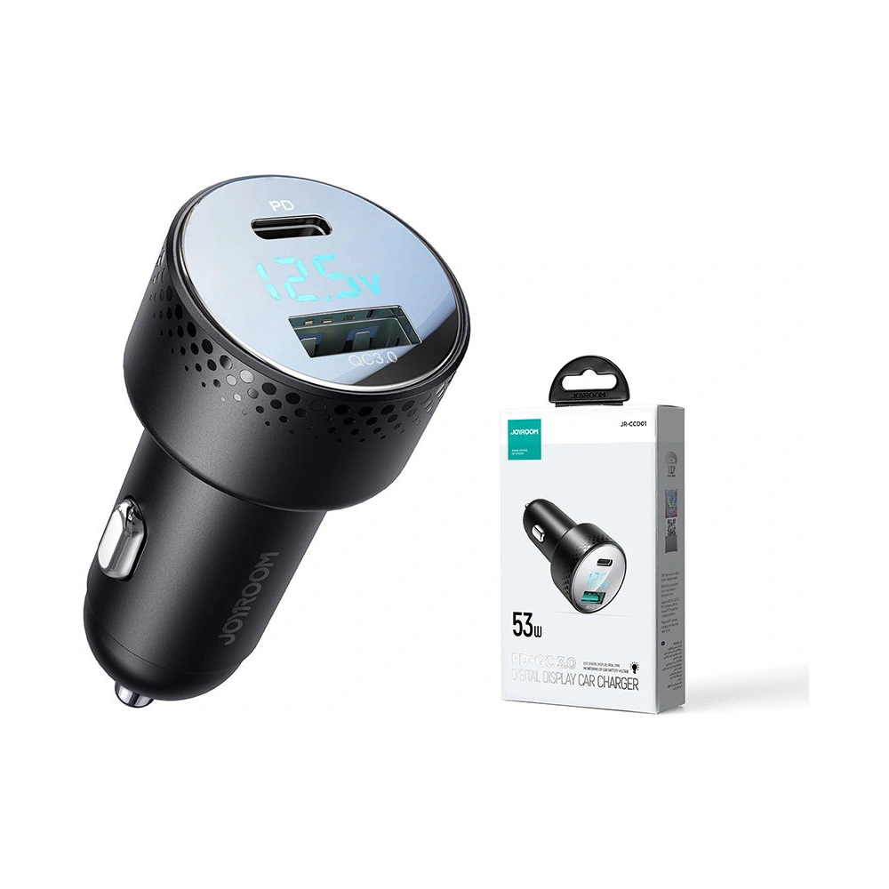 Hurtownia GSM - Automobilová nabíječka Joyroom JR-CCD01 USB-C, USB-A 53W LED černá - JYR747 - {ean13} - Hurt