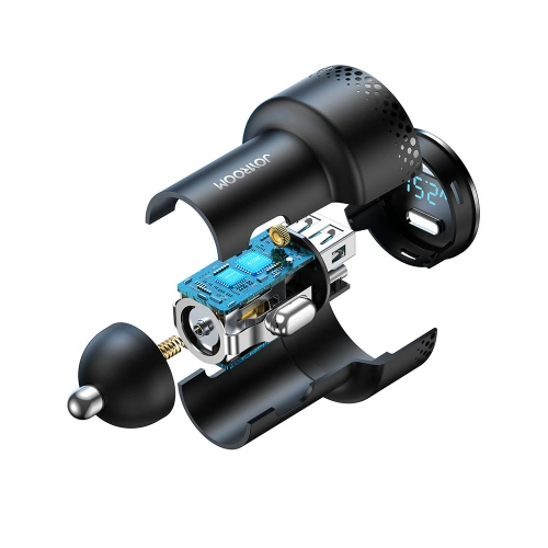 Ładowarka samochodowa Joyroom JR-CCD01 USB-C, USB-A 53W LED czarna