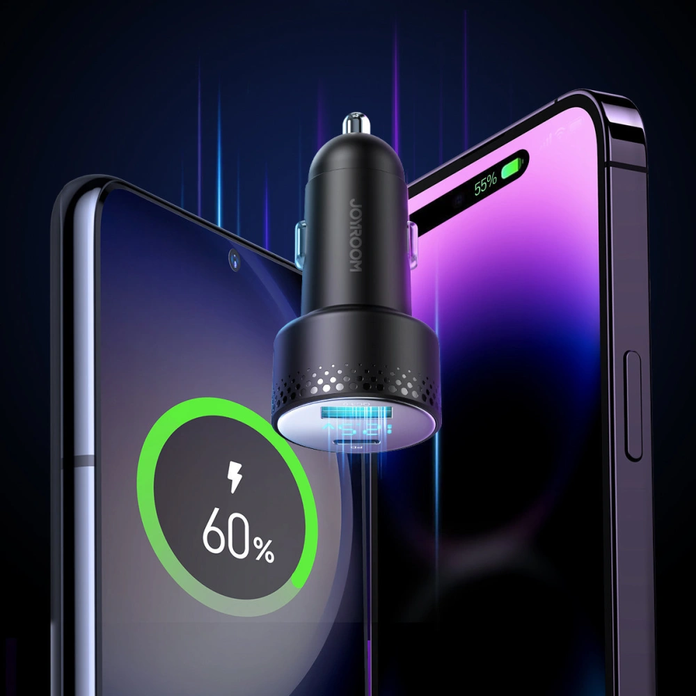 Hurtownia GSM - Automobilová nabíječka Joyroom JR-CCD01 USB-C, USB-A 53W LED černá - JYR747 - {ean13} - Hurt