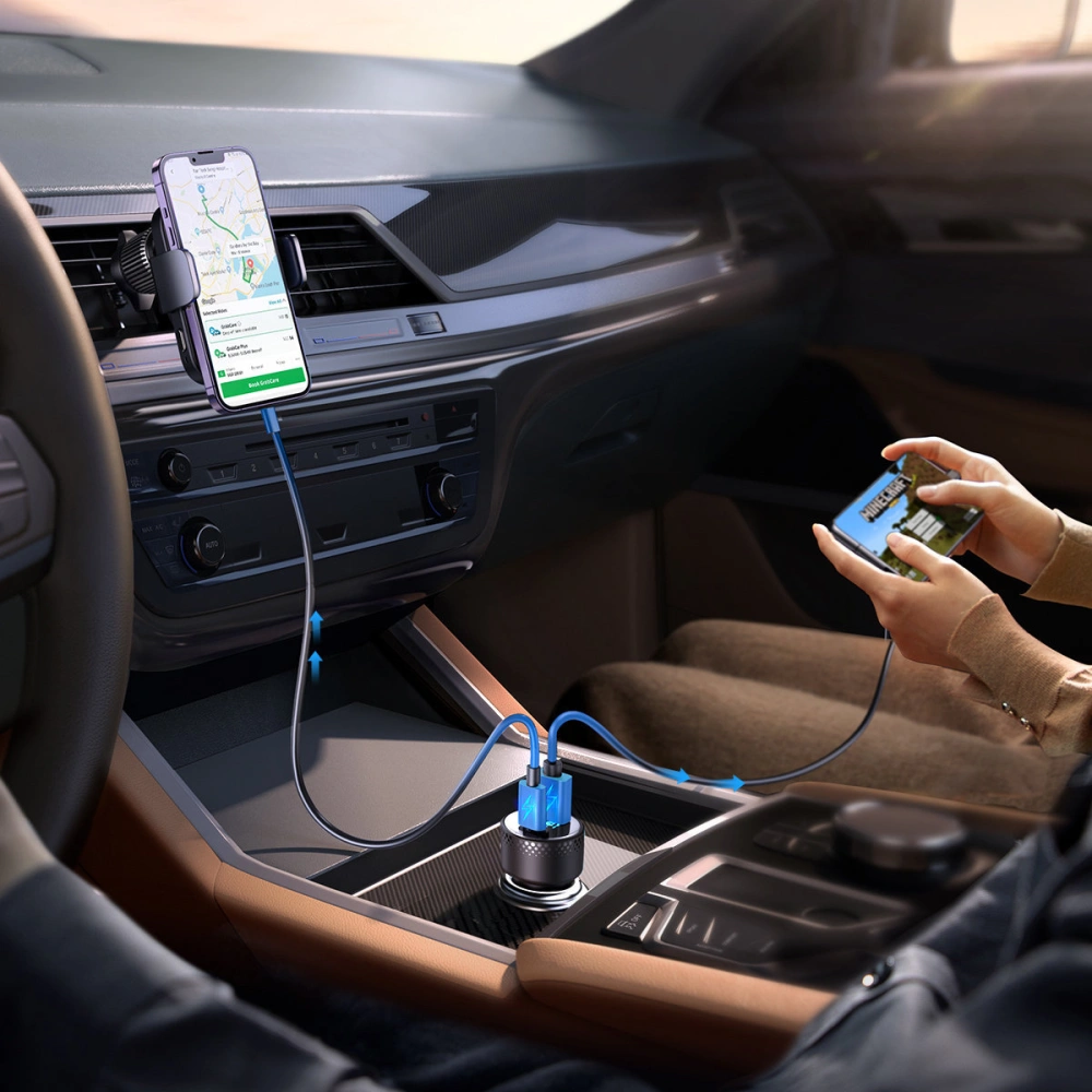 Hurtownia GSM - Automobilová nabíječka Joyroom JR-CCD01 USB-C, USB-A 53W LED černá - JYR747 - {ean13} - Hurt