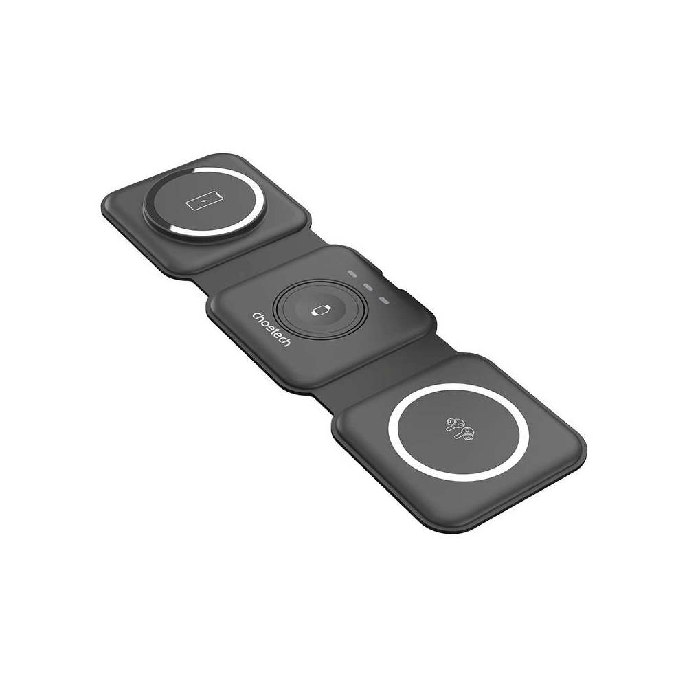 Hurtownia GSM - Magnetikus vezeték nélküli töltő Choetech T588-F 3w1 15W (fekete) - CHT60 - {ean13} - Hurt