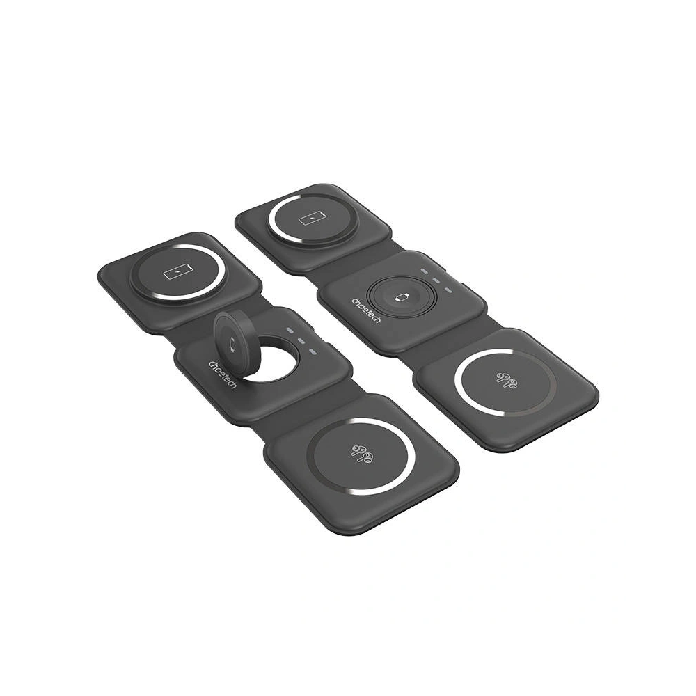 Hurtownia GSM - Magnetikus vezeték nélküli töltő Choetech T588-F 3w1 15W (fekete) - CHT60 - {ean13} - Hurt