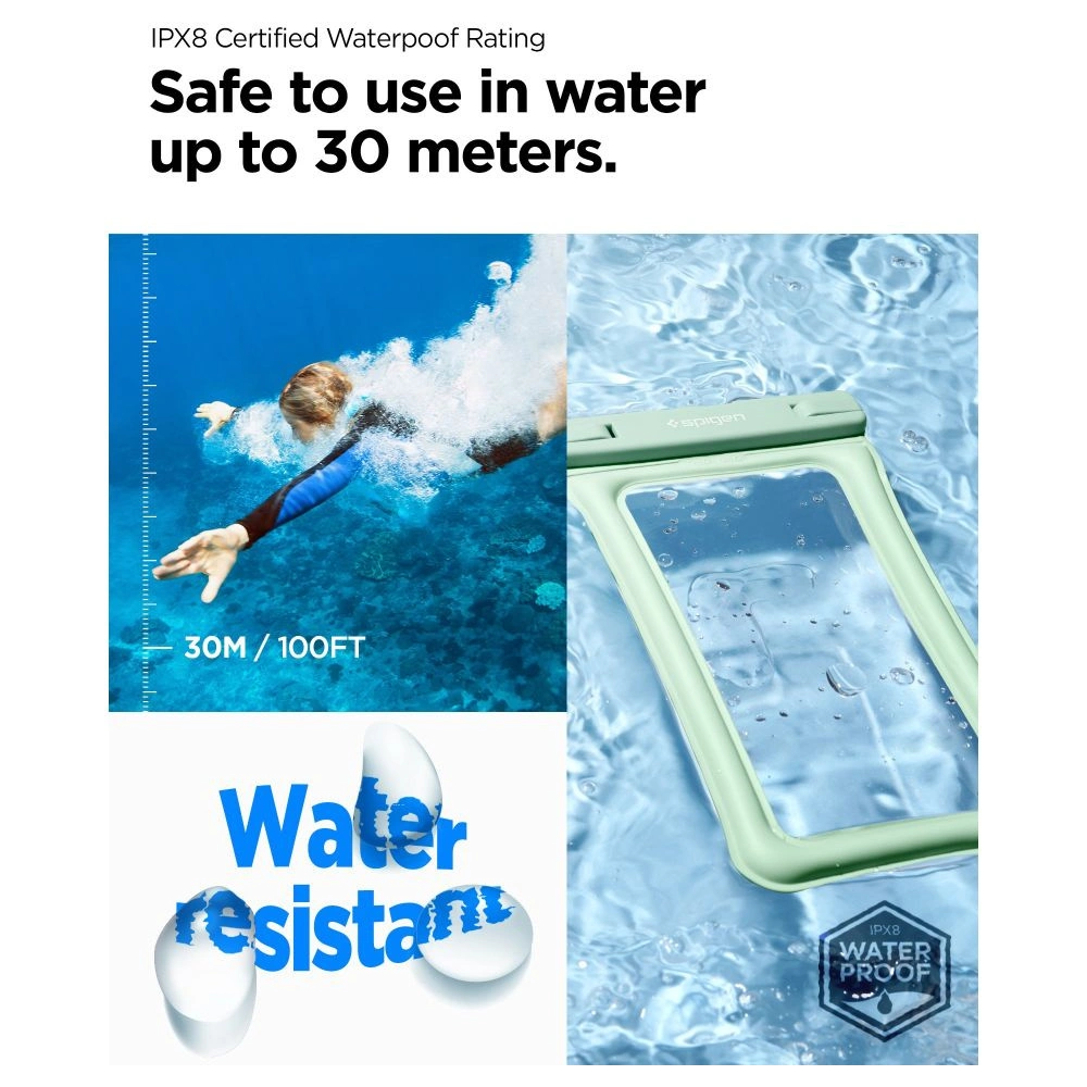 Hurtownia GSM - Wasserdichtes Etui Spigen A610 Universelles Wasserdichtes Schwimmgehäuse Mint - SPN2874 - {ean13} - Hurt