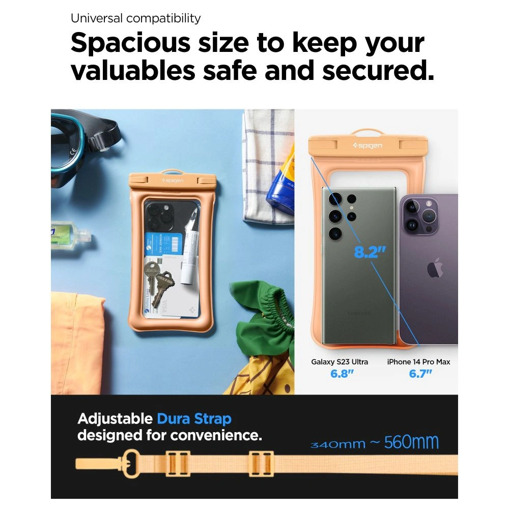 Hurtownia GSM - Etui vodotěsné Spigen A610 Univerzální vodotěsný plovoucí obal meruňkový - SPN2875 - {ean13} - Hurt