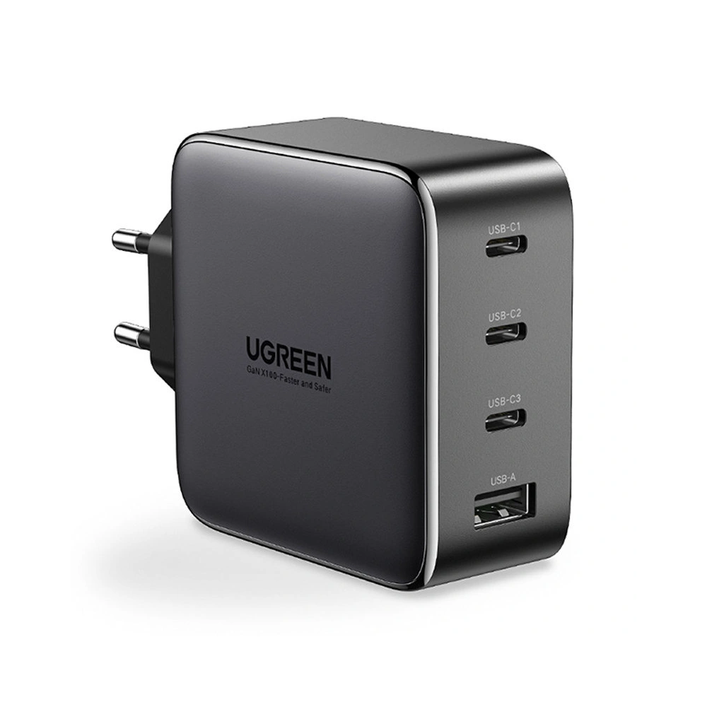 Hurtownia GSM - UGREEN CD226 GaN Netzteil 3x USB-C + USB-A PD 3.0 QC 4+ FCP SCP AFC 100W EU schwarz - UGR1618 - {ean13} - Hurt
