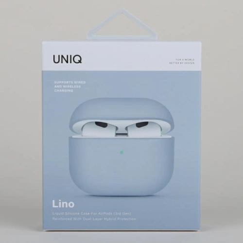 Etui UNIQ Lino Silicone Apple AirPods 3 błękitny/arctic blue