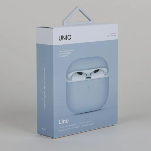 Etui UNIQ Lino Silicone Apple AirPods 3 błękitny/arctic blue