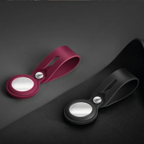 Etui UNIQ Vencer Silicone Apple AirTag burgundowy/burgundy