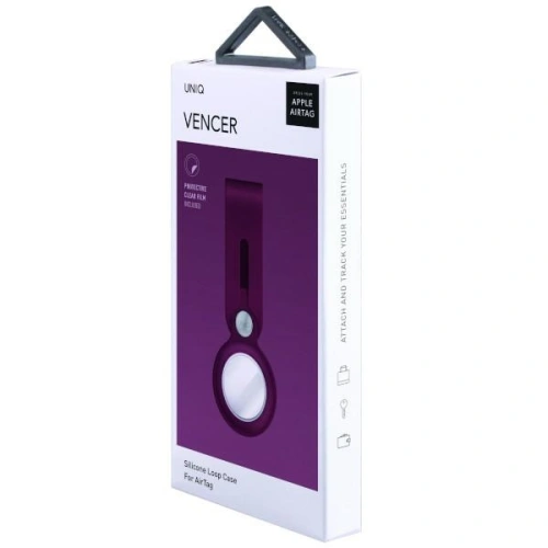 Etui UNIQ Vencer Silicone Apple AirTag burgundowy/burgundy