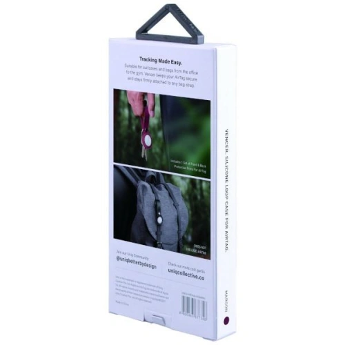 Etui UNIQ Vencer Silicone Apple AirTag burgundowy/burgundy