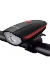 Kerékpárlámpa elektromos csengettyűvel Rockbros 7588 (fekete-piros)