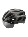 Verstellbarer Fahrradhelm + Brille Rockbros TT-16 (schwarz)