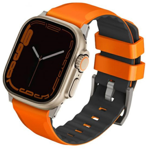Uniq Distributor - 8886463684375 - UNIQ898 - UNIQ Linus Band Apple Watch 4/5/6/7/SE/8/9/Ultra 44/45/49mm Airosoft Silicone orange/volt orange - B2B homescreen