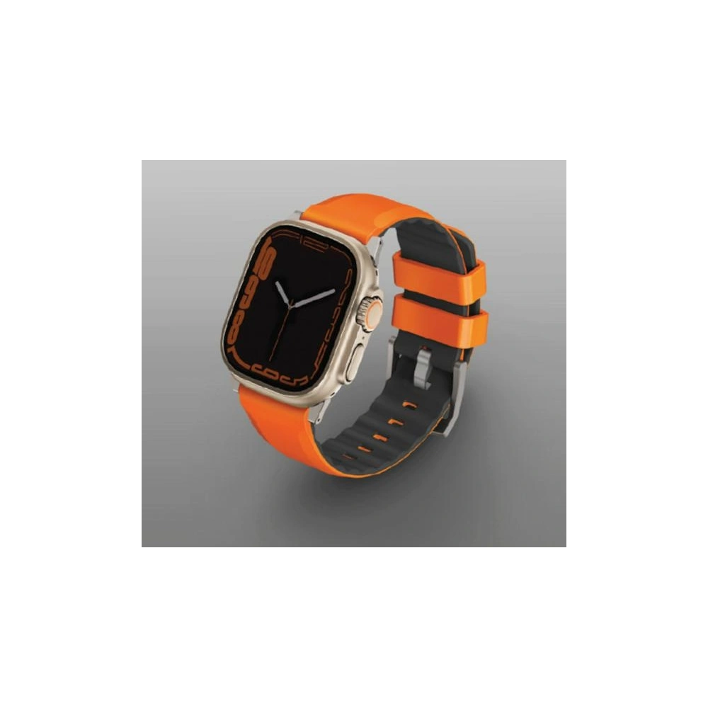 Wholesale UNIQ Linus strap for Apple Watch 4/5/6/7/SE/8/9/Ultra 44/45/49mm Airosoft Silicone orange/volt orange - UNIQ898 - {ean13} - Hurt
