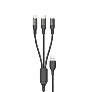 Hurtownia GSM - Kabel Dudao L22X 3w1 USB-A/USB-C - microUSB - Lightning 120W 1m argintiu - DDA265 - {ean13} - Hurt