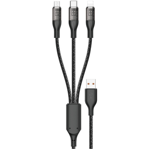 Dudao Distributor - 6973687246709 - DDA265 - Dudao L22X 3in1 USB-A/USB-C - microUSB - Lightning Cable 120W 1m silver - B2B homescreen