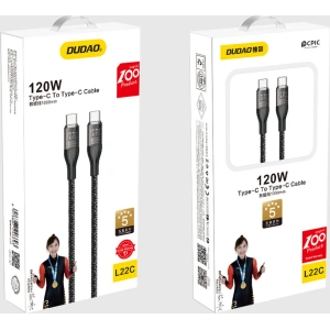 Hurtownia GSM - Kabel Dudao L22C USB-C/USB-C 120W 1m šedý - DDA266 - {ean13} - Hurt