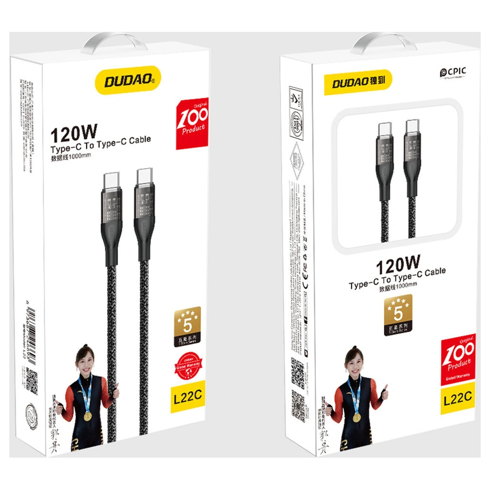 Hurtownia GSM - Cablul Dudao L22C USB-C/USB-C 120W 1m gri - DDA266 - {ean13} - Hurt