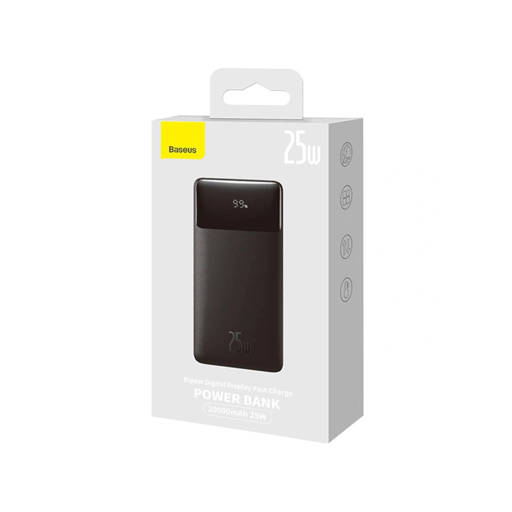 Hurtownia GSM - Powerbank Baseus Bipow, 20000mAh, 2x USB, USB-C, 25W (černý) - BSU4220 - {ean13} - Hurt
