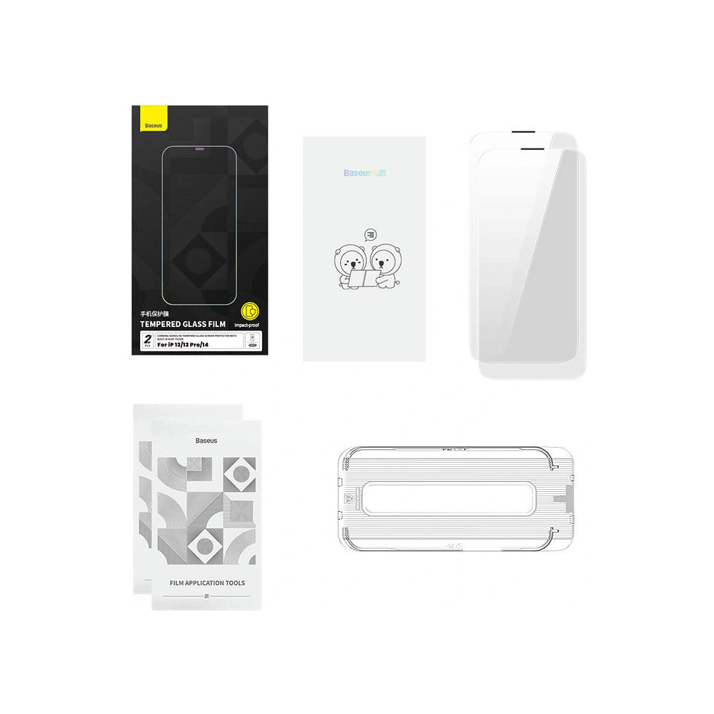 Wholesale Baseus Corning Tempered Glass Apple iPhone 14/13/13 Pro with dust filter - BSU4222 - {ean13} - Hurt