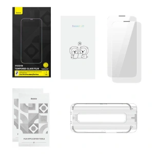 Szkło hartowane Baseus Corning Apple iPhone iPhone 14 Plus / 15 Plus z filtrem przeciwpyłowym
