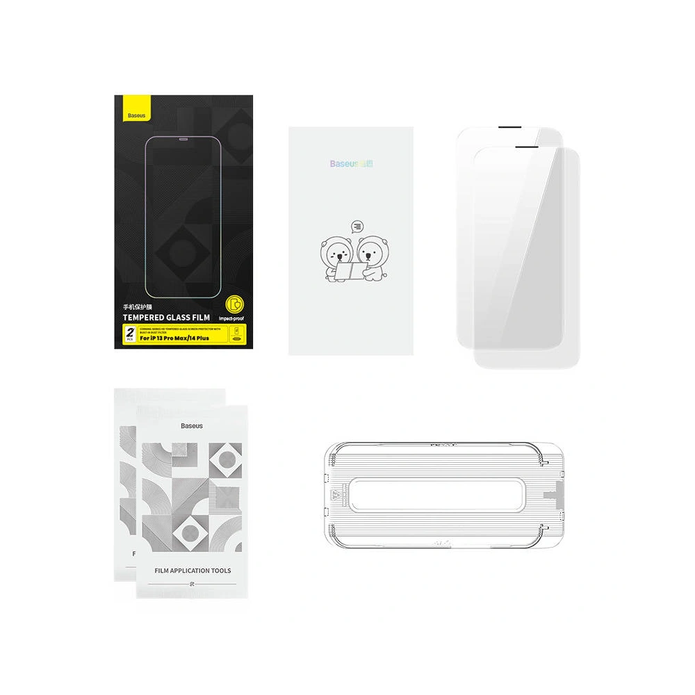 Hurtownia GSM - Edzett üveg Baseus Corning Apple iPhone iPhone 14 Plus / 15 Plus porvédő szűrővel - BSU4223 - {ean13} - Hurt
