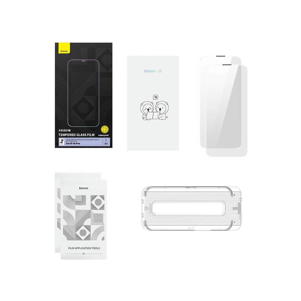 Wholesale Baseus Corning Tempered Glass Baseus Corning Apple iPhone 14 Pro with dust filter - BSU4224 - {ean13} - Hurt